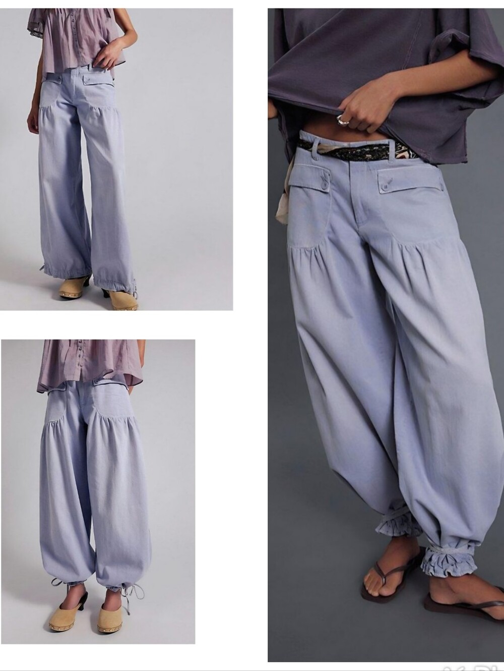 NWT 33 Free People Lotus Balloon Jean Light Purple Grey